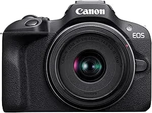 Canon Eos r100 Mirrorless Camera Rf-s18-45mm f4.5-6.3 Is Stm Lens Kit, 24.1 Megapixel Cmos (Aps-C) Sensor, 4k Video, Rf Mount, Black
