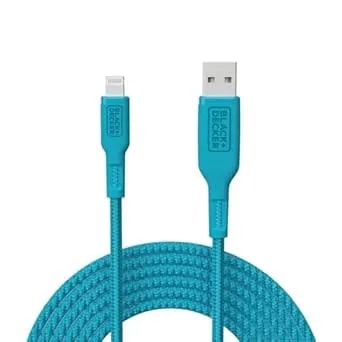 Black+Decker Lightning To USB Cable - Fast Compatible Iphone Lightning Cable - Durable Braided Iphone Charger Cord - For Travel And Daily Use - Multiple Color + Length Options - 6ft