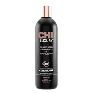 Chi Luxury Black Seed Oil Moisture Replenish Conditioner, Strengthens For Soft Hair, Replenishes Moisture, Sulfate, Paraben & Gluten-Free, 12 Oz