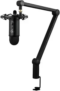 Blue Yeticaster Pro Broadcast Bundle With Yeti Usb Microphone For Gaming, Recording, Streaming, Podcasting, Radius Iii Shockmount, Compass Mic Boom Arm, Blue Vo!Ce - Blackout