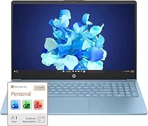 HP Ultrabook 15.6" Laptop, Microsoft 365 Included, Intel 13th 4-Core - 128GB UFS, No Mouse, Moonlight Blue