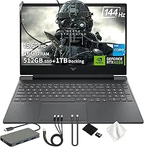Hp Victus 15.6" 144hz Fhd Gaming Laptop, Intel Core i5-13420h, Nvidia Geforce Rtx 4050, 16gb ddr5, 1.5tb Storage (512gb Ssd+1tb Docking Station Set), Backlit Keyboard, Num Pad, Wi-Fi 6, Win 11, Silver