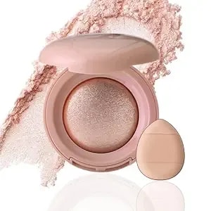 Baked Highlighter Powder Palette,Buildable Lightweight Shimmer Makeup 06# - Natural Luminous Baked Formula,Dual Matte & Shimmer Finish,Blendable Cheekbone Illuminator,All Skin Tone Everyday Outfits