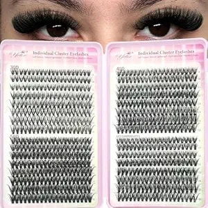 Yelix 640pcs 30d 40d 50d Wispy Lash Clusters 9-15mm Mixed Length, Thin Band Individual Lashes Eyelashes Beginner Friendly Natural Fluffy Look Diy At Home Lightweight Comfortable