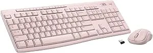 Logitech mk270 Wireless Keyboard And Mouse Combo For Windows, 2.4 Ghz Wireless, Compact Mouse, 8 Multimedia And Shortcut Keys, 2-Year Battery Life, For Pc, Laptop - Rose