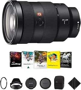 Sony Fe 24-70mm F/2.8 Gmaster Lens For E-Mount - Wide-Angle To Short Telephoto Lens With Tiffen 82mm Uv Protector Filter, Corel Software Kit & Cleaning Cloth - Essential Bundle