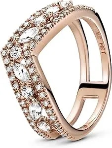 Pandora Sparkling Marquise Double Wishbone, Clear Cz Pandora Rose Ring