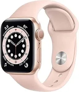 Apple Watch Series 6 (GPS + Cellular, 44mm) - Gold Aluminum Case With Pink Sport Band (Renewed)