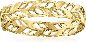 Ross-Simons Italian 14kt Yellow Gold Openwork Leaf Ring