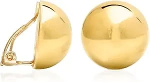 Ross-Simons Italian 14mm 18kt Gold Over Sterling Dome Clip-On Earrings