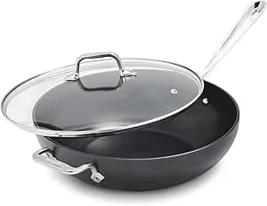 All-Clad ha1 Hard Anodized Nonstick Chef'S Pan,12 Inch Induction Oven Broiler Safe 500f, Lid Safe 350f Pots And Pans, Cookware Black