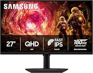 Samsung 27” Odyssey g5 g50f Qhd Resolution Gaming Monitor, 180hz Refresh Rate, Fast Ips Panel, hdr10, Nvidia G-Sync Compatible, 1ms Response Time (Gtg), Amd Freesync™, Adjustable Stand, ls27fg502enxza