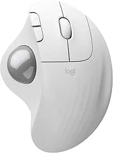 Logitech Ergo m575s Wireless Trackball Mouse, Wireless Ergonomic Mouse With Bluetooth And Encrypted Dongle, Comfortable Thumb Control, Precise And Smooth Tracking, For Pc/Mac - Off- White Silver Ball