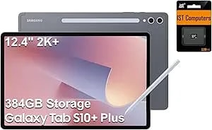 Samsung Galaxy Tab s10+ Plus, 12.4" Amoled 2x 120hz, 384gb Storage (256gb+128gb Sd Card), Ultra-Light Android Tablet, Galaxy S Pen, Ai Tools, 2k+ Touchscreen, 12gb Ram, 16-Hr Battery Life, Sm-x820
