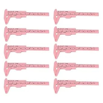 Eyebrow Measuring Ruler, 10pcs 80mm Eyebrow Measuring Ruler Eyebrow Double Scale Vernier Caliper Sliding Gauge Ruler Eyebrow Mapping Brow Measuring Tool For Brow Artists Makeup