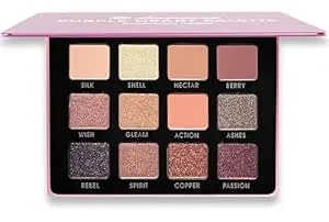 Lamora Pink Eyeshadow Palette - 12 Soft Mauve Rose Shadows, Multi-Use Eye Makeup Palette With Matte & Shimmer Finishes, Ultra-Blendable Everyday Neutrals, Long-Lasting Wear, Travel Makeup With Mirror