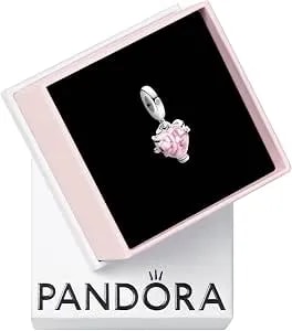 Pandora Pink Family Tree & Heart Dangle Charm - Compatible With Pandora Moments - Gift For Her - Sterling Silver With Pink Crystal - With Gift Box
