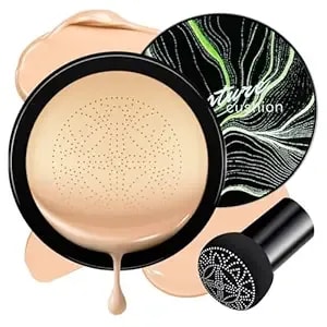 Air Cushion Cc Cream Foundation - Mushroom Head Bb Cream Face Makeup Moisturizing Concealer Brighten Long-Lasting, Even Skin Tone For All Skin Types (Natural, 1 Pcs)
