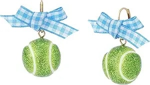 Betsey Johnson Jewelry Women'S Gingham Bow Tennis Ball Drop Earrings