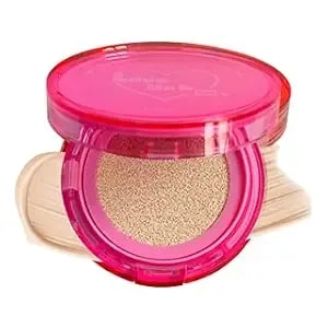 Izeze Love Me Cushion 0.49 Oz, 14g (#21 Light Nude) - Glow Finish, High Coverage, Makeup Cushion For All Skin Types