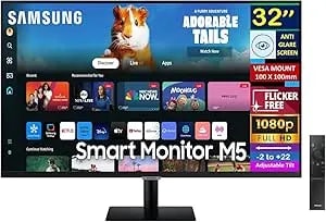 Samsung 32" Smart m5 (m50d) Fhd Va Monitor With hdr10, 4ms Response Time, Anti Glare, Flicker Free, Vesa Mount (100mm), Hdmi, Black Color (ls32dm500enxgo) (Renewed)