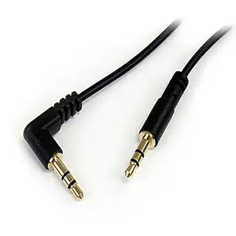 Startech.Com 6 Ft Slim 3.5mm To Right Angle Stereo Audio Cable - M/M (mu6mmsra) Black