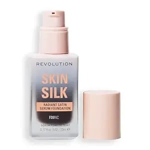 Revolution Skin Silk Radiant Satin Serum Foundation, Buildable Coverage With Hydrating Hyaluronic Acid For A Natural Finish, Vegan & Cruelty-Free, f20nc Deep Skin Tones, 0.77 Fl Oz