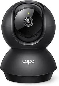 Tapo 1080P Indoor Pan/Tilt Wired Security Camera - Works As A Baby & Pet Monitor, Motion Detection, 2-Way Audio, Siren, Night Vision, Subscription-Free Local Storage Or Optional Cloud, Black, C201