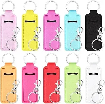 Chapstick Holder Lip Balm Sleeves Pouch Portable Lipstick Lip Gloss Holder Bags With Clip For Women