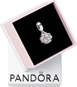 Pandora Four-Leaf Clover Friendship Double Dangle Charm - Gift For Her - Compatible With Pandora Moments - Sterling Silver With Cubic Zirconia & Enamel - With Gift Box