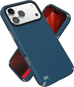 Speck presidio2 Pro For Iphone 17 Pro Max Case, Magsafe-Compatible, Slim Protective Case, Deep Sea/Silver Metallic/Spell Blue