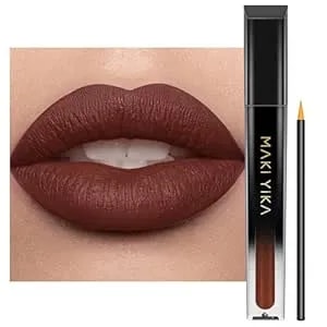 Maki Yika Coffee Brown Lipstick For Women Color Stay Long Lasting Lipsticks Smudgeproof Matte Liquid Lipstick Waterproof Cruelty-Free Lip Color, Coffee Brown