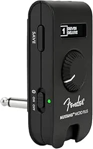 Fender Mustang Micro Plus Headphone Amplifier, Bluetooth Audio Streaming And 50 Amp And Effects Models, With 2-Year Warranty