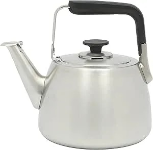 Sur La Table Kitchen Essentials 2 Qt Heavy Gauge Brushed Stainless Steel Whistling Tea Kettle – Durable Stovetop Kettle