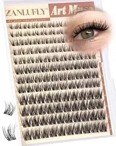 Spider Lash Clusters Natural Eyelash Clusters Wispy Cluster Eyelash Extensions Light Fluffy Lash Extensions 8-16mm Cluster Lashes Spider Eye Lash Clusters D Curly With Invisible Band By Zanlufly