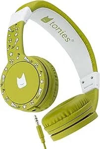 Tonies Foldable Wired Headphones For Kids - Comfortably Designed To Fit On-Ear - Works With Toniebox 1 And All 3.5mm Devices - Green