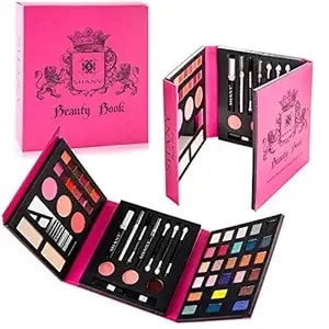 Shany Original Beauty Book Makeup Set All In One Travel Make Up Kit - 35 Colors Eyeshadow, Eye Brow, Blushes, Powder Palette, Lip Colors, Eyeliner Pens & Cosmetics Mirror - Gift Set