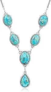 Ross-Simons Turquoise Y-Necklace In Sterling Silver. 18 Inches