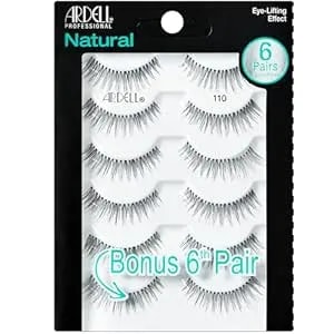 Ardell False Eyelashes Natural 110 Black, 1 Pack (5 Pairs Per Pack)