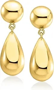 Ross-Simons 14kt Yellow Gold-Plated Teardrop Earrings