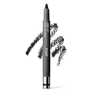 Joah Beauty Line Up Kohl Eyeliner, Ultra-Smooth & Highly Pigmented Silky Formula, Argan Oil Infused, Longwear, Transfer-Proof, Waterproof, Built-In Smudger & Sharpener - Charcoal