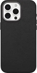 Otterbox Iphone 15 Pro Max Symmetry Series Cactus Leather For Magsafe - Noir Ash (Black), Snaps To Magsafe, Ultra-Sleek, Raised Edges Protect Camera & Screen