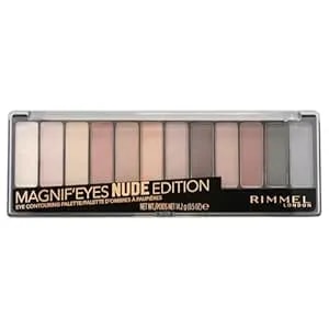 Rimmel London Magnif'Eyes Eyeshadow Palette, 12 Shades, Blendable Formula, Versatile, 001, Nude, 0.5oz