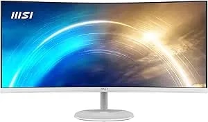 Msi PRO MP341CQW 34-Inch VA 3440 X 1440(Uwqhd) Computer Monitor, 100Hz, Free-Synch, HDMI, Displayport, VESA Mountable, Speaker, 1ms, White