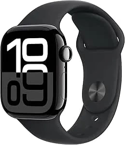 Apple Watch Series 10 [Gps, 42mm] - Jet Black Aluminium Case With Black Sport Band - M/L (Renewed)