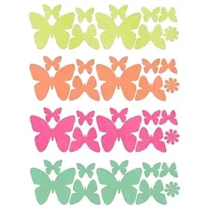 Sasswear Blacklight Body Stickers - Neon Fashion Accessories For Raves, Festivals And Glow Parties, 40/Pk (Butterfly)
