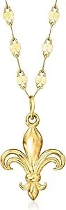 Ross-Simons Italian 14kt Yellow Gold Fleur-De-Lis Necklace