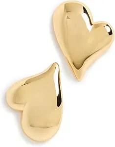 Jenny Bird Women'S Mega Art Heart Button Earrings