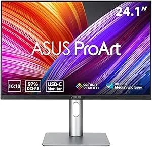 Asus Proart 24” (24.1” Viewable) 16:10 Hdr Professional Monitor (pa248crv) - Ips, (1920 X 1200), 97% Dci-p3, δE < 2, Calman Verified, Usb-C Pd 96w, Displayport, Daisy-Chain, Ergonomic, 3yr Warranty