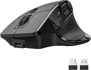Acer Wireless Mouse For Laptop, Bluetooth Computer Mouse Ergonomic For 4 Devices(2.4ghz+Bt 5.2+Wired), Oled Screen Rechargeable Mice, 5 Programmable Buttons, 4000 Dpi For Macbook Pc Desktop